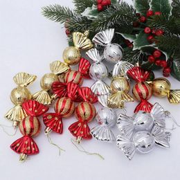 Christmas Decorations 1 Box Good Pendant Plastic Xmas Tree Ornaments All-matching Vibrant Colour Shiny Surface Candy Hanging