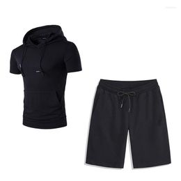Men's Tracksuits Men's Men Summer Set 2022 Casual Hooded T-shirt Shorts Sets Mens Street Hip Hop 2 Piece Fashion Sportswear