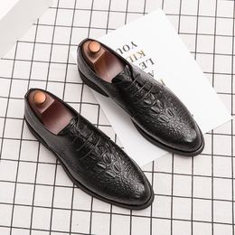 Men's Derby Shoes Dress Shoes Crocodile Pattern Engraving Wingtip Lace-Up Fashion Business Casual Wedding Everyday 38-48 232