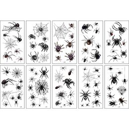 Halloween Tattoo Stickers Party Toys & Supplies Waterproof Wound Stitch Spider Scar Scab Temporary Tattoo Sticker Masquerade Prank Makeup Props 10pcs Lot on Sale