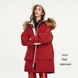 womens fashion designer Down Jacket leisure outdoor Winter Mid-length Style with A Fur Warm Women Coats