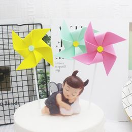 paper suppliers UK - Festive Supplies Colorful Cute Windmill Pinwheel Cake Decoration Fan Blwer Winnower Paper Toppers For Party Supplier