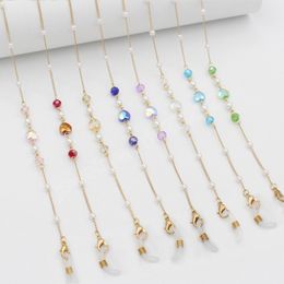 Summer Crystal Glasses Chain Fashion Peach Heart Necklace Accessories Earphone Anti-lost Sunglasses Chains