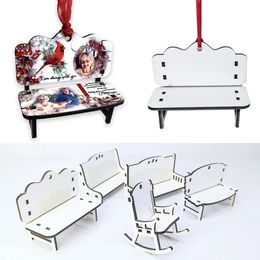 2023 Sublimation Christmas Decorations MDF Memorial Bench for Desk Decoration Personalised Gloss White Blank Hardboard Love Bench NEW