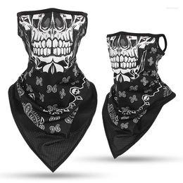 Bandanas Rooxin Silk Mask Riding Sports UV Protection Skull Triangle Headscarf Motorcycle Magic Ski Hiking Scarf