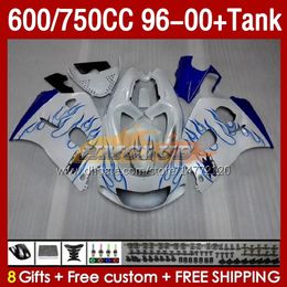 Fairings & Tank For SUZUKI SRAD GSXR 600 750 CC GSXR600 96 97 98 99 00 Body 156No.33 GSXR750 600CC GSXR-600 1996 1997 1998 1999 2000 GSX-R750 750CC 96-00 Fairing white pearl