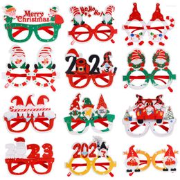 Party Decoration Christmas Eyeglasses Glasses Props Xmas Po Supplies 3D Frames Eyewear Booth Funny 2023 Decorations Favours