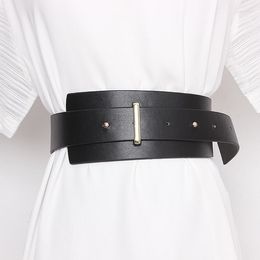 Belts Female Belt For Women Red Bow Design Wide PU Leather Jeans Girdles Loop Strap Irregular Waistband Brown Dress Accessories