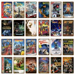 Film Cartoon Video Games Vintage Metal Painting Plate Movie Comic Poster Play Gaming Metal Signs For Pub Bar Club Home Wall Decor Hot Japanese Sticker