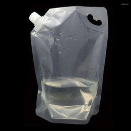 Storage Bags 18 26cm 1000ml 20Pcs/ Lot Jelly Liquid Clear Plastic Doypack Bag Juice Drinking Stand Up Transparent PE Spout Pack Pouch