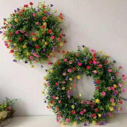 Decorative Flowers Autumn Sale Handmade Artificial Flower Wreath Ranunculus Wedding Plants Christmas Home Fake Flowe Year Decor M2u5