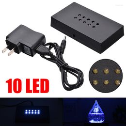 Lamp Holders Plastic LED Night Light Base Stand Black With Power AC Adapter USB Cable For Crystal Glass Sculpture Decorating