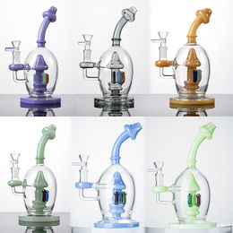 9 Inch Unique Bongs Hookahs Mushroom Ball Style Oil Dab Rig Glass Water Pipes 14mm Female With Bowl Hookah Showerhead Perc Percolator Dab Rigs