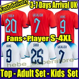 -S-4XL 2022 Soccer Jersey Coupe du monde Kane Rashford Sancho Grealish 2023 Sterling Mount Saka Coady Englands National Team Football Shirts Men and Kids Kit 22 23