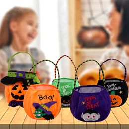 Halloween Family Party Gift Festival Supplies Candy Bag Skull Pumpkin Linen Material Unqiue Design Shape Colourful Handful Bags For Partys SJ2201 SJ2202