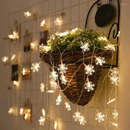 Strings LED String Fairy Light Snowflake Garland Window Christmas Tree Decoration Wedding Party Outdoor Colorful Lighting 1m-5m JQ