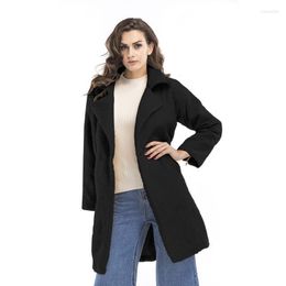 Women's Jackets Women's Casual Women Woollen Teddy Long Coat Womens 2022 Winter Spring Solid Colour Loose Female Thicking Wool Blends