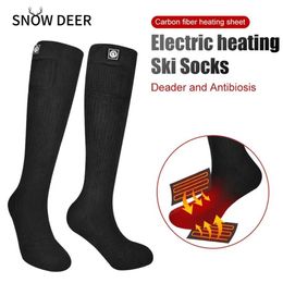 Men's Socks SNOW DEER Winter Women Heated Rechargeable Battery Electric Skiing Sock Snowboard Cycling Sports Heating Men Y2209