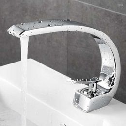 Bathroom Sink Faucets G1/2 Curve Design Faucet Basin Cold Water Mixer Tap Single Handle With Hose Accessories