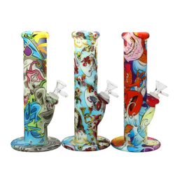 Smoking accessories 10'' glow in the dark and printed silicone water pipes