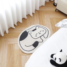 Carpets Ins Cute Kitty Carpet For Bed Room Bedside Area Rug Non-slip Fluffy Living Decorative Floor Mat Bathroom Absorbent Mats