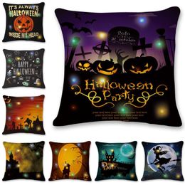 Halloween LED Light Pillowcase Digital Printed LED Luminous Pillow Covers Home Hotel Sofa Throw Pillow Case RRE14432