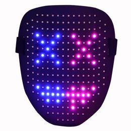 2022 Halloween LED mask luminous mask 25 dynamic pictures 25 still picturess face-changing induction party dance bar atmosphere propss WLY935