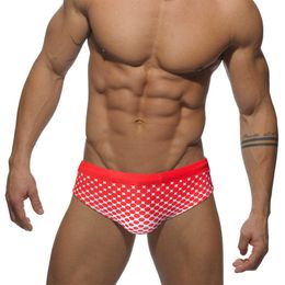 Men's Swimwear Summer Men's Beach Swimwear Sexy Low Waist Dot Bikini Briefs Fashion Male Polyester Quick Dry Swimsuit Sport Surf Swimwear J220913