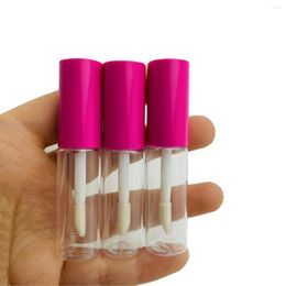 Storage Bottles 10/20/50/100PCS 5ml 8ml Empty Lip Gloss Tubes Lipgloss Container Rose Red Black Cap Plastic Liquid Lipstick Mini Sample