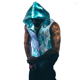 Men's Hoodies Men's & Sweatshirts Lumisonata LED Light Pullover Custom Cool Men Dance Hoodie With Zip Top Man Club Fibre Optic