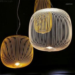 Pendant Lamps Modern Foscarini Spokes 1/2 Lights Led Hanging Lamp Industrial Cage Suspension Home Decor Living Room Lighting Fixtures