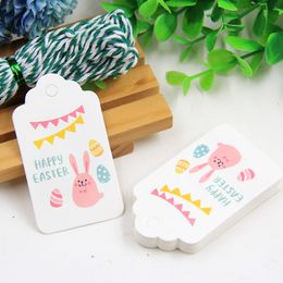 Other Festive Party Supplies 50PCS Easter Paper Tags With Rope Bunny Rabbit Kraft Labels Kids Gift Box Decorations Hanging Ornaments DIY Crafts Home 220922