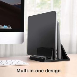 Dual-Slot Adjustable Vertical Laptop Stand Holder Adjustable Desktop Notebook Dock Space-Saving for MacBook HP Dell Chrome Book