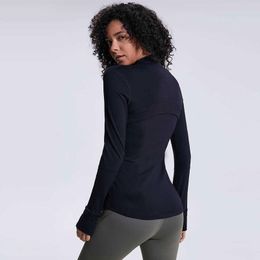 2024 LU LU LEMONS Full Autumn Winter Zip Jackets Quick-drying Yoga Cloth Hip Length Fis Coat Cotton Sweatshirts Slim Fit Long Sleeve Shirts Sports Jacket wit