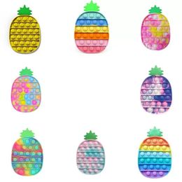 Fidget Decompression Toys Size Pineapple Shape Characteristic Push Bubble Fingertip Sensory Toy For Children Gifts Squeeze Therapy Bauble ZM923