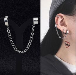 Dangle Earrings Titanium Steel Chained Clip For Women Teens Girls Hip Hop Punk Trendy Chain Earring Party Street Fashion Jewellery Gifts