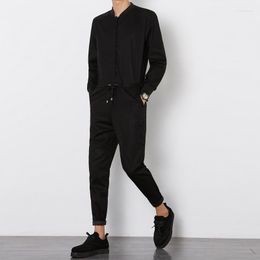 Men's Pants Men's 2022 Original Summer Siamese Feet Loaded Casual Long Sleeved Clothes Suit Tide