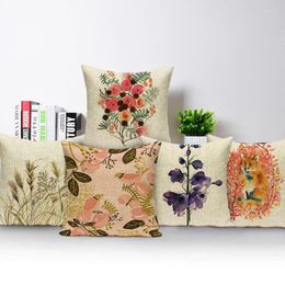 Pillow Watercolour Flower And Birds Cover For Home Decor Sofa Car Chair Case Cute Animal Print Throw Covers