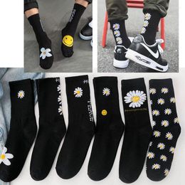 Men's Socks Men Women Daisy Korea Funny Long Black Cool Harajuku Hip Hop Cotton Skateboard Trend