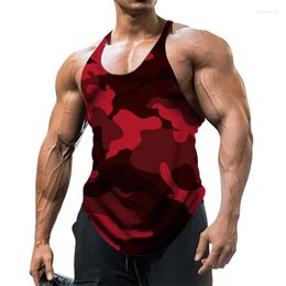 Men's Tank Tops Camouflage Gym Top Summer Brand Sleeveless Shirt Casual Fitness Stringer Men Bodybuilding Clothing Fit Vest