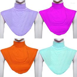 Bow Ties Women Cotton Lace Fake Collar Detachable Shirt Vintage False Muslim High Neck Cover Half Top