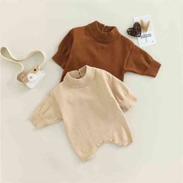 Rompers Autumn Newborn Baby Boys Girls Romper Playsuit Knitted Cotton Long Sleeves Baby Jumpsuit Newborn Clothes J220922