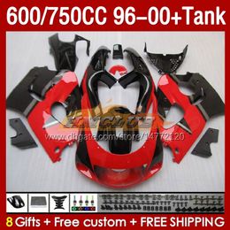 Fairings & Tank For SUZUKI SRAD GSXR 600 750 CC 600CC 750CC 96-00 red glossy Body 156No.9 GSXR750 GSXR-600 GSXR600 96 97 98 99 00 GSX-R750 1996 1997 1998 1999 2000 Fairing