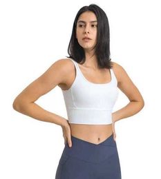 Genişletilmiş Hem Spor Sütyen Yoga Kıyafetleri Spor Salonu İç çamaşırı Kadın Tank Tops Seksi Omuzlar Güzel Arka Şok geçirmez Üst Destek Yeleği