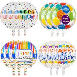 Party Decoration Large Happy Birthday Colorf 4D Balloons With 22 Inch Round Shaped Mylar Balloon For Baby Shower R Nerdsropebags500Mg Amkxm