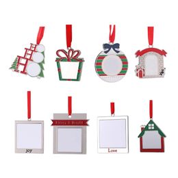 Sublimate Blank Christmas Tree Decoration Pendant DIY Christmas Key Chain Ornaments Pendants WLL1683