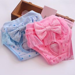 Dog Apparel Bitch Physiological Pants Pet Supplies Menstrual Princess Panties Diaper Breathable Bow Clothes