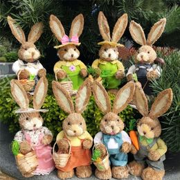 Other Festive Party Supplies 2 PCS Easter Hanging Elf Doll Ornaments Accessories Novelty Lovely Straw Rabbit Relieve Boredom 220922