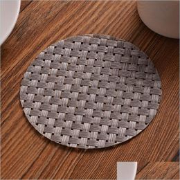 Mats Pads Mat Mesh Woven Mini Small Place Weaved Placemat Neat Beautif Round Circle Dish Office Coffee Cup Table Drop Delivery 2021 Dhbaq