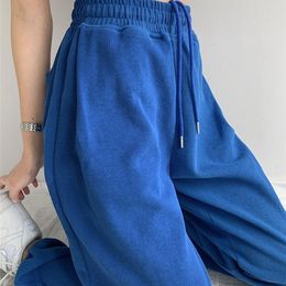 Women's Pants Capris Blue Sweatpants For Women Summer Baggy Pants High Waist Jogger Wide Leg Trousers Spring Women's Sports Pants Summer Sweatpants 220923